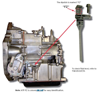 Posisi sump stick tempat cek oli transmisi